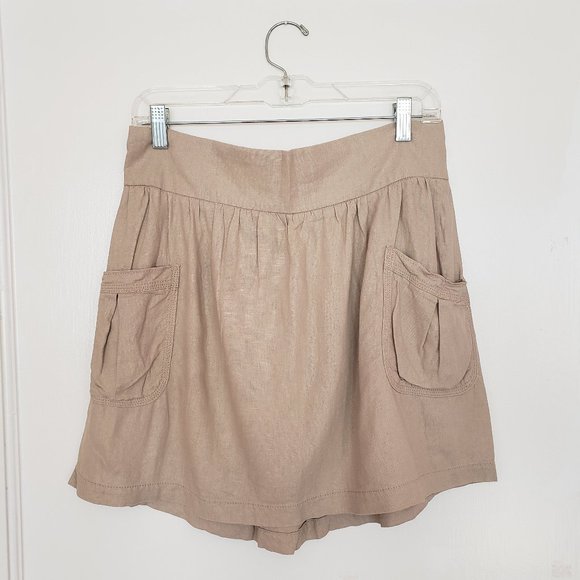 Old Navy stretchy Linen Skirt in Natural khaki color Size M - Picture 1 of 9